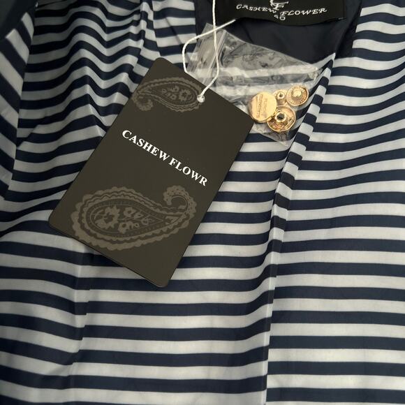 Cashew Flower Sherven X. Quilted Lightweight Womens Navy Blue Jacket Sz 40 USA 8 - Picture 12 of 15